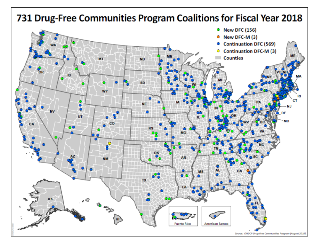 The Drug-Free Communities 2018 Nationwide Map